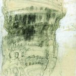 Closed Shape 5 | pencil and white lead on washi glued on board 20x21 cm, 2021