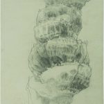 Closed Shape 9 | pencil and white lead on washi glued on board 30x24 cm, 2021