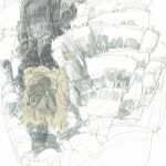 Volo Fermo | disegno e collage su carta| 56x76 cm, 2021